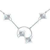 Quadruple Manta Ray Sterling Silver Necklace TNC561 - DiveSilver Jewelry
